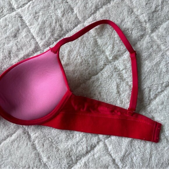 Victoria's Secret PINK | Red Script Wear Everywhere Push Up Bra | Size 34A - Picture 9 of 13
